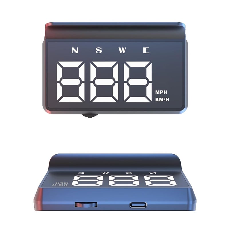 wiiiw Heads up Display for Cars,Speedometer for Car W2S(White),Digital Speedometer for Car with Overspeed Alarm,Automatic Brightness Adjustment,LED Large Font,Plug and Play,Speedometer Suitable for All Cars - Image 1